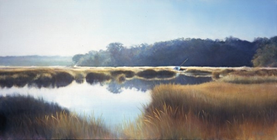 Moored on the Marsh, acrylic, Barbara Wyland