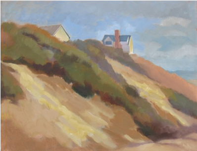 Truro Hillside Cottage, oil on canvas, by Jane Eccles 