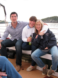 Mary (right) with her son Tom and daughter Margaux 