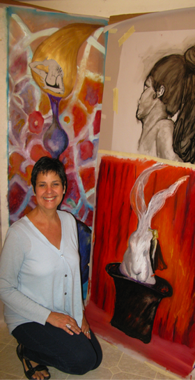 Marie Canaves in her home studio