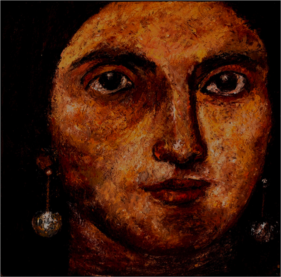 Eldemira, The Gypsy encaustics on panel, 12x11 ¾” 