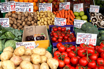   English Outdoor Market Vegetable Stall