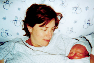 Gwynne and her newborn son
