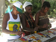 Matènwa Artists working on a Scarf, Photograph by Ellen LeBow