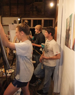 Sturgis Charter Public School students Brianne, Sebastian & Gabe attend after-school teen classes at the Guyer Barn