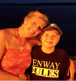 Will with his Mom, donning her heart-shaped shell necklace. Photograph courtesy of Jonnie Garstka