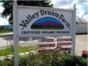 Valley Dream Farm sign