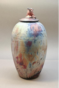 Raku Fired Urn, by Daine Heart 