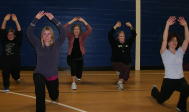 Johanne (far right) dancing her way to better health 