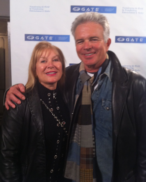 Kathy Kanavos with actor Tony Denison at Gate II Photograph courtesy of Peter Kanavos 
