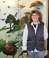 Barbara Knoss at the Bird Alley display