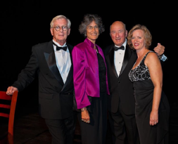 Dick Sullivan flanked by Directors of LCOC (Larry Marsland); Elizabeth Bridgewater (CDP) and Andi Genser at In the Spotlight collaborative Fundraiser, Fall 2010 