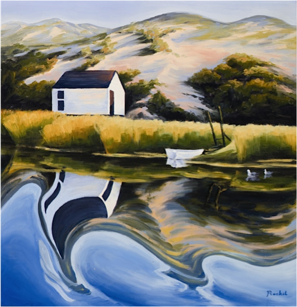 Pamet Reflections, oil on canvas, Rachel Ellis Kaufman