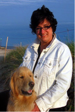 Maria Silva and her dog Padme
