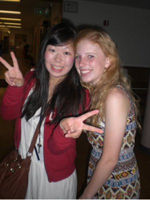 Carolyn with her friend Reina from Japan 
