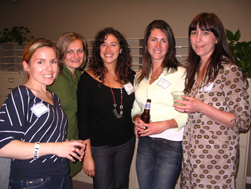 Enjoying an evening with Green Drinks Cape Cod at Horsley Witten Environmental in Sandwich is (L-R) Stacy Hedman, Amanda Converse, Jen Villa, Amanda Crouch-Smith and Amy DuFault