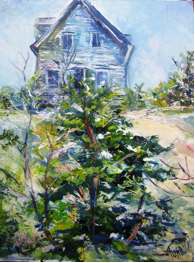 House on Hill, Provincetown, acrylic 